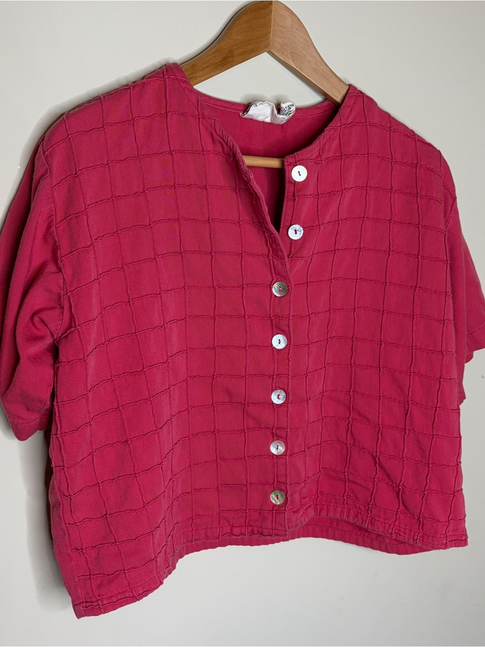 Aegean Cotton Modal Short Sleeve Top in Raspberry Pink